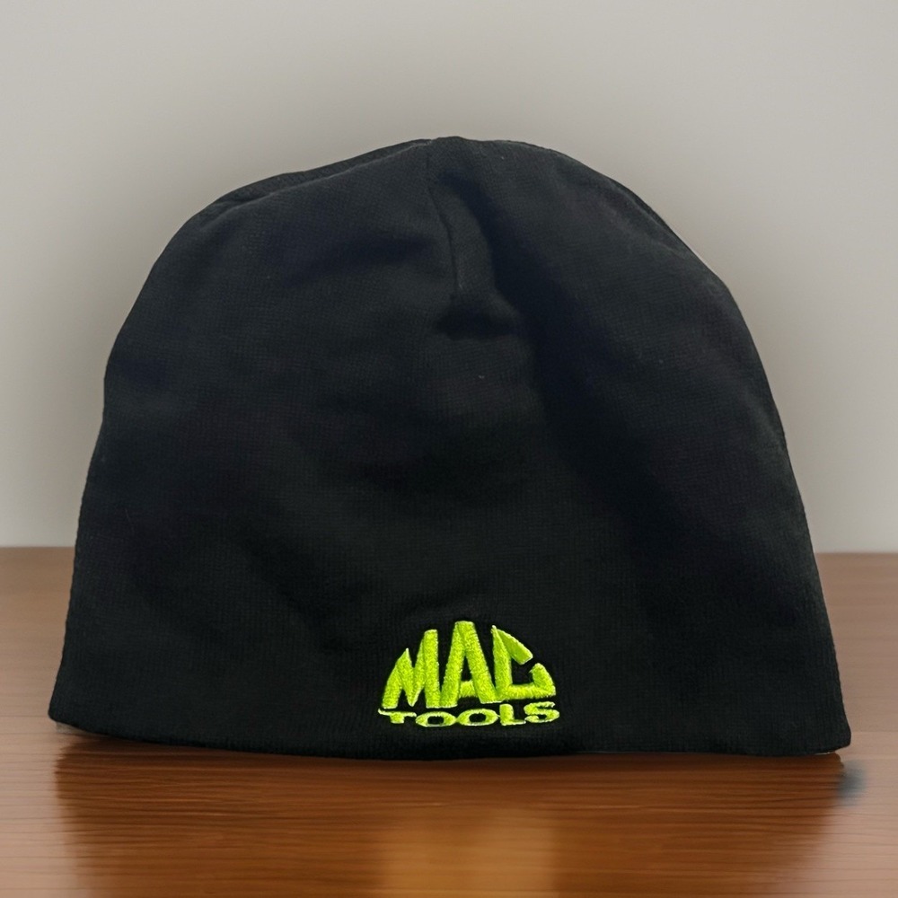 Mac Tools Men's Beanie Winter Hat One Size Black Neon Green Work Wear Toboggan